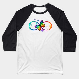 Infinity with rainbow butterfly Baseball T-Shirt